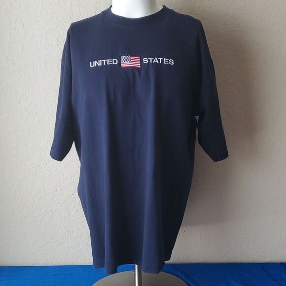 Old Varsity Brand Other - VTG Old Varsity Brand United States Flag Shirt XXL Blue Embroidered Patriotic